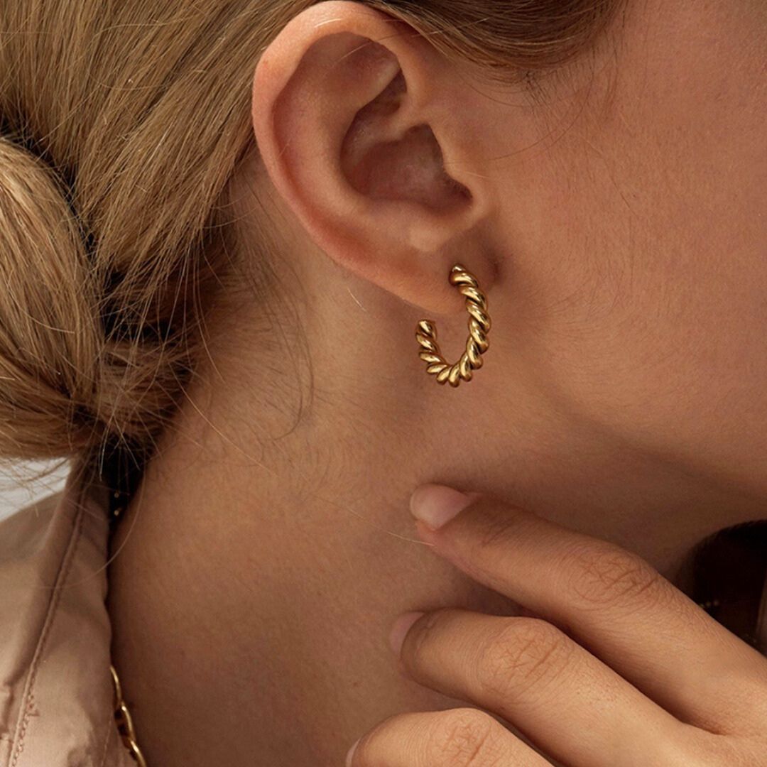 Twisted Rope Hoop Hypoallergenic Earrings