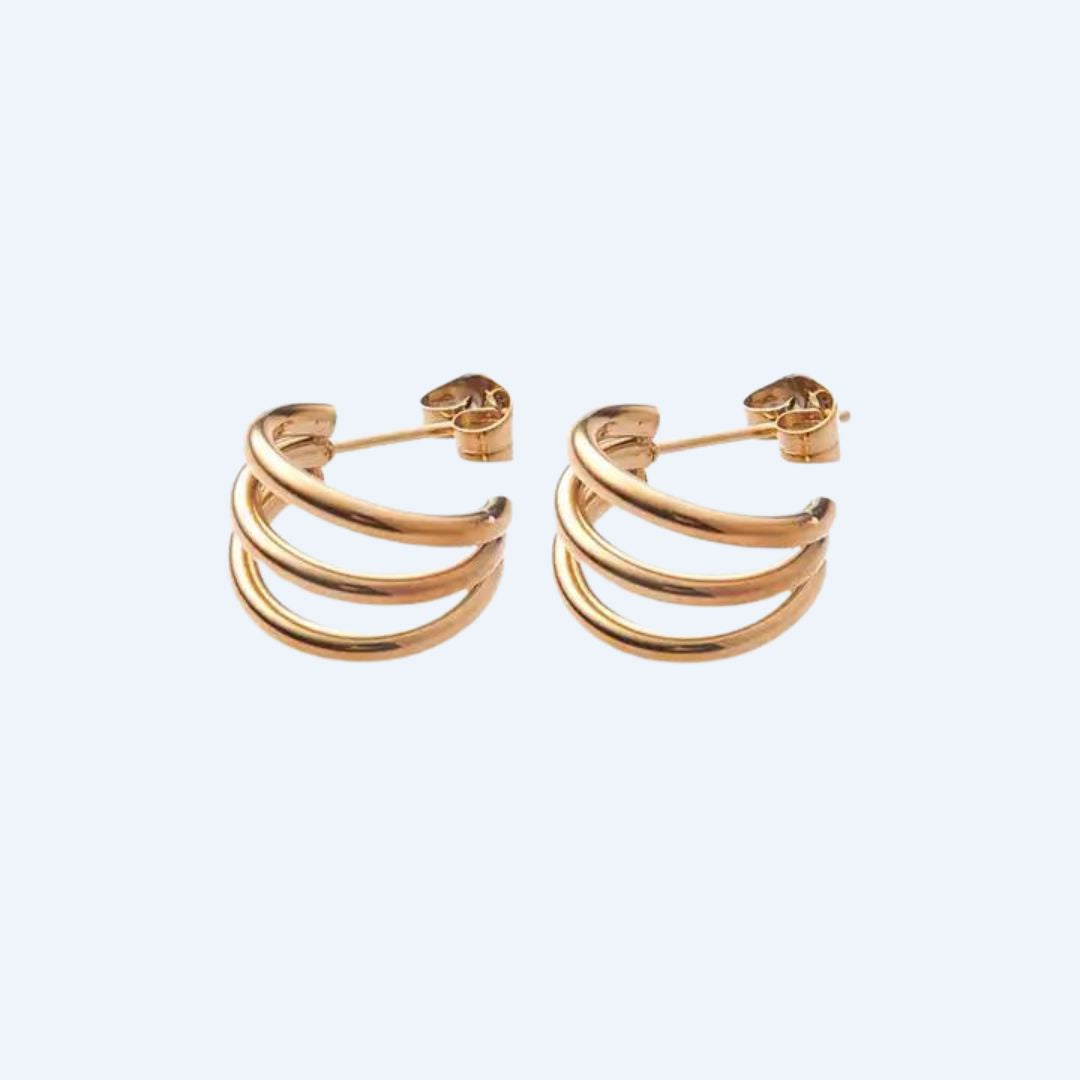 Triple Half Hoop Hypoallergenic Earrings