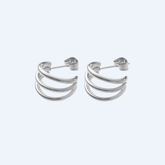 Triple Half Hoop Hypoallergenic Earrings