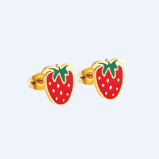 Strawberry Hypoallergenic Stud Earring