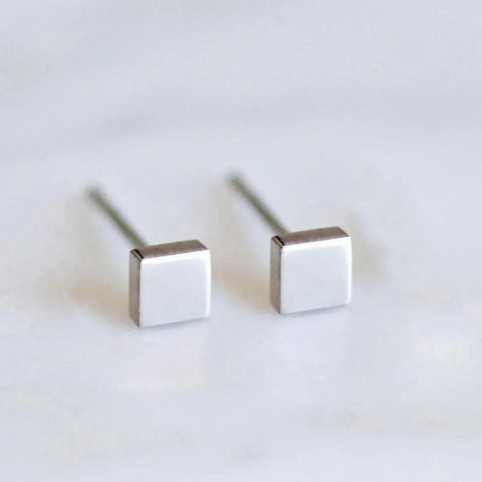 Minimalist Square Hypoallergenic Stud Earrings