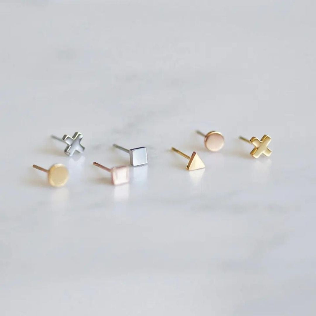 Minimalist Triangle Hypoallergenic Stud Earrings