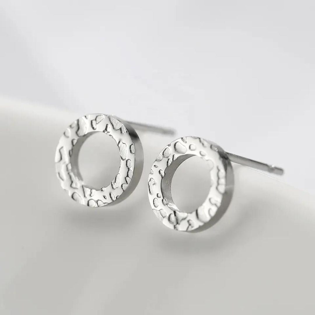 Hammer Circle Hypoallergenic Stud Earrings