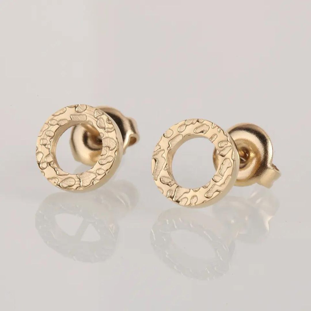 Hammer Circle Hypoallergenic Stud Earrings