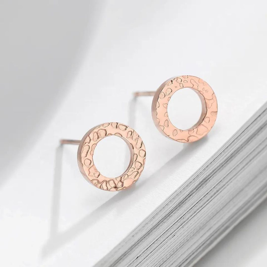 Hammer Circle Hypoallergenic Stud Earrings