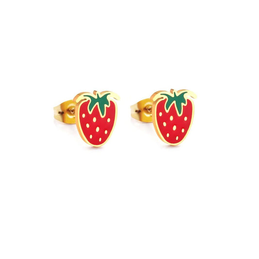 Strawberry Hypoallergenic Stud Earring